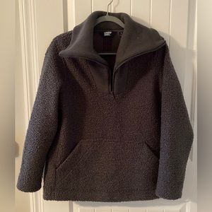 NWOT Land’s End Charcoal Cozy Boucle Fleece Pullover